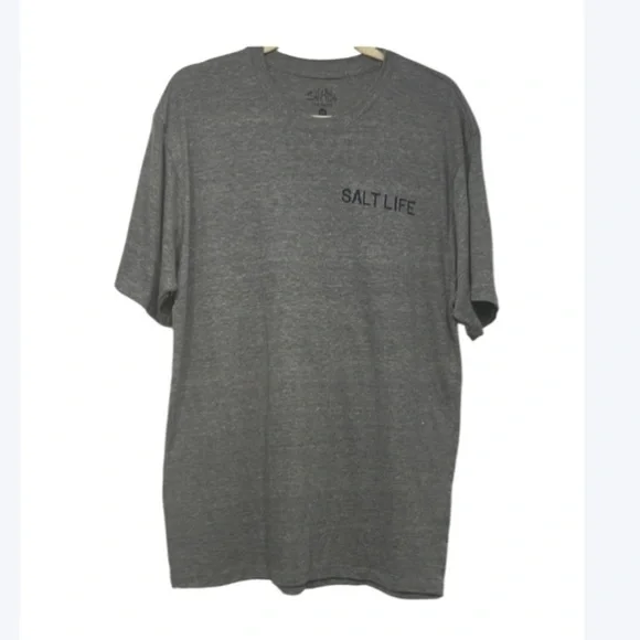 Salt Life Gray Graphic Tee Men’s Large | Beach Fishing Shirt NWT - Picture 2 of 4